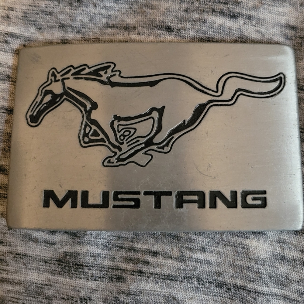 Silver Mustang Belt Buckle